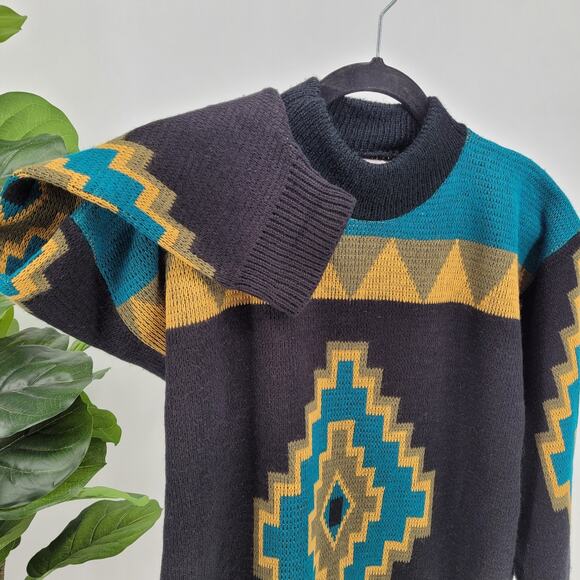 VTG Jamenits Womens Size Medium Acrylic Knitted Southwestern Aztec Sweater - Picture 3 of 6
